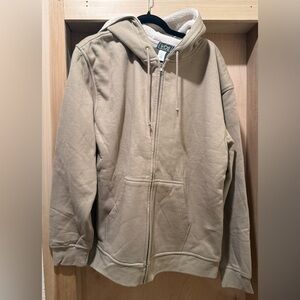 VOS Sports Men's Tan Hoodie Sweater With Fleece Lining NEW Size Large